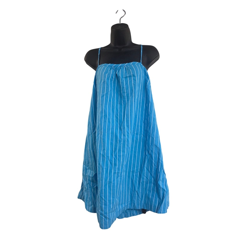 A New Day Womens Blue White‎ Striped Open Back Sundress XL